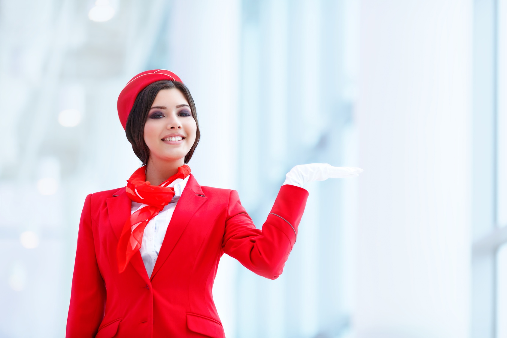 Young stewardess at airport