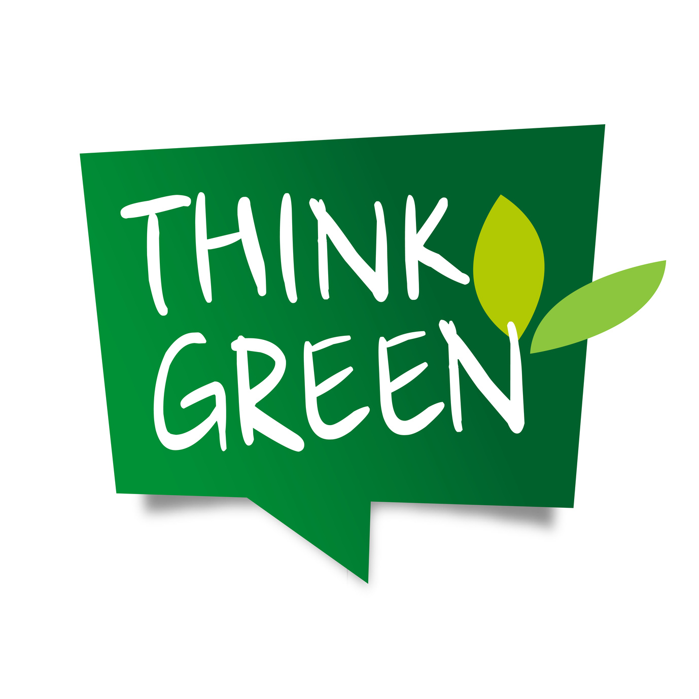 Think green / speech bubble